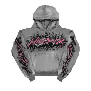 HELLSTAR HOODIE - GREY & PINK