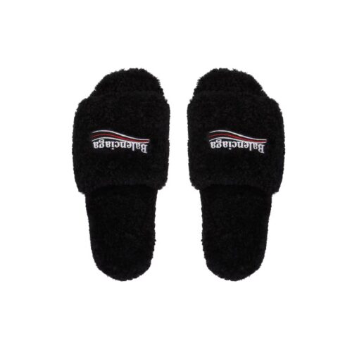 IMG_2910 BALENCI - BLACK FURRY SLIDES