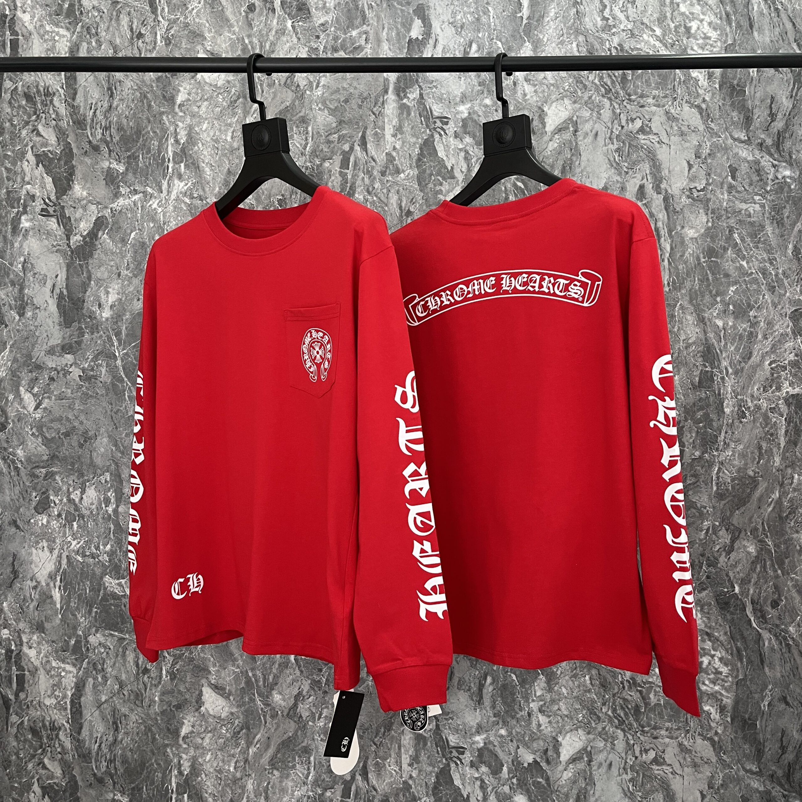 Long Sleeve Crew Neck Heart Sweater - Cream/Red main image 1