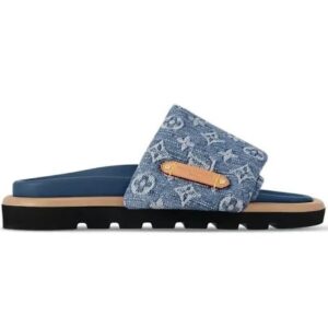 LV DENIM SLIDES