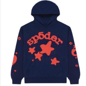 SPIDER HOODIE - DARK BLUE & RED