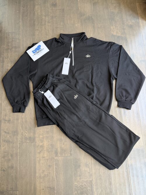 ALO QUARTER ZIP - BLACK