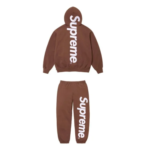 SUPREME SATIN APPLIQUE SET - BROWN