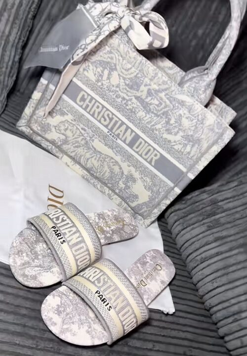 CHRISTIAN DIOR SET - WHITE/GRAY