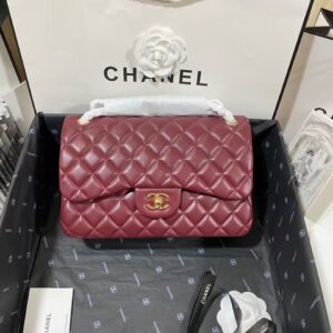 CHANEL JUMBO DOUBLE FLAP - BURGUNDY