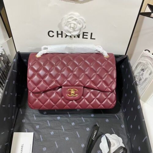 CHANEL JUMBO DOUBLE FLAP - BURGUNDY