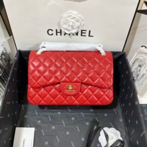 CHANEL JUMBO DOUBLE FLAP - RED