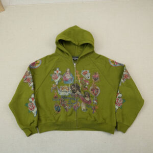 WE ARE RIGHTEOUS ZIPUP HOODIE - GREEN