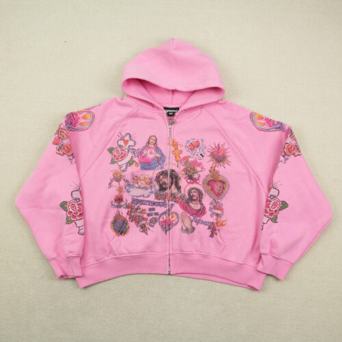 WE ARE RIGHTEOUS ZIPUP HOODIE - PINK