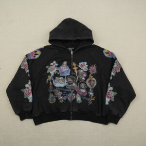 WE ARE RIGHTEOUS ZIPUP HOODIE - BLACK