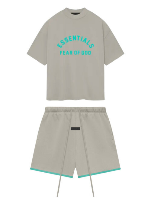 ESSENTIAL SHORT SET - GREY & TEAL