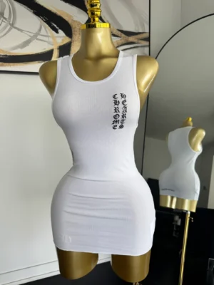 IMG_0429 CHROME HEART DRESS - WHITE