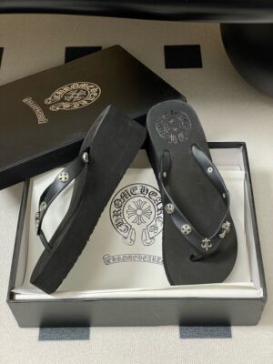 IMG_9743 CHROME HEART SLIDES - BLACK