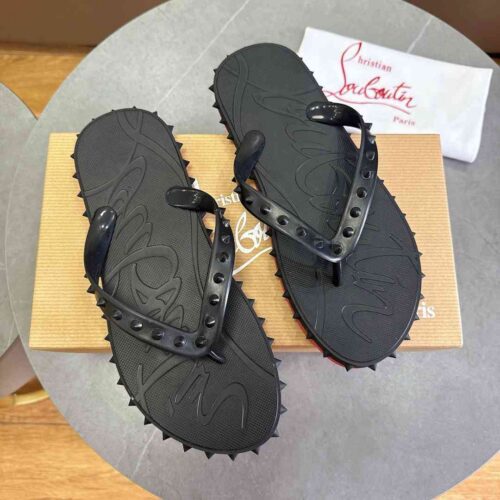 CHRISTIAN LOUBOUTIN SPIKE FLIP FLOPS