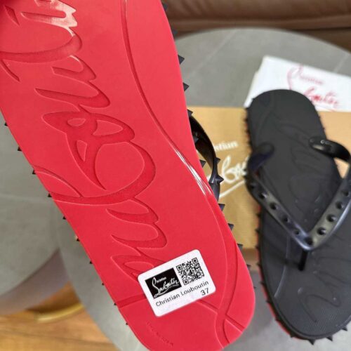 CHRISTIAN LOUBOUTIN SPIKE FLIP FLOPS