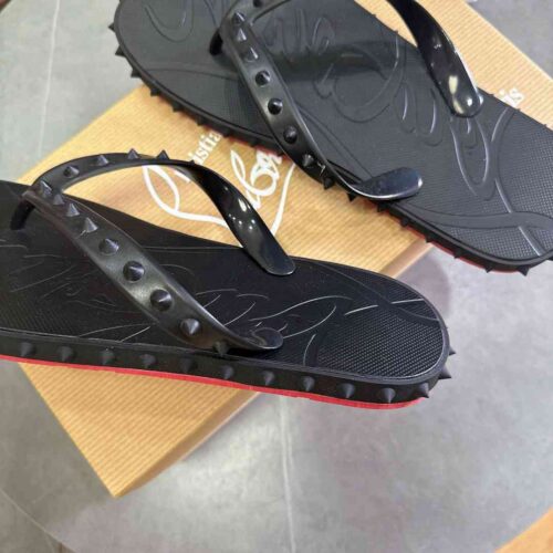 CHRISTIAN LOUBOUTIN SPIKE FLIP FLOPS