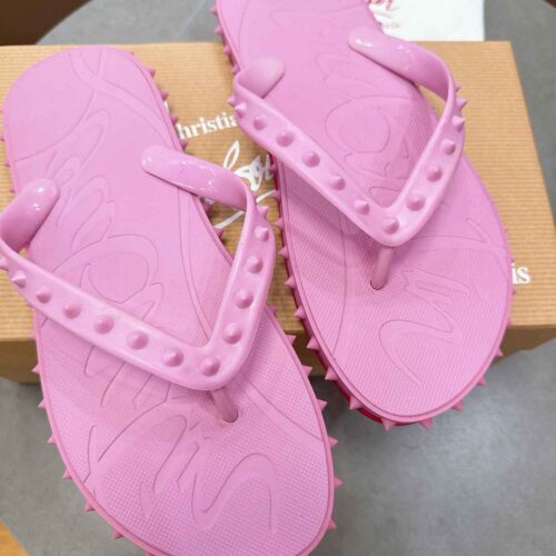 CHRISTIAN LOUBOUTIN SPIKE FLIP FLOPS